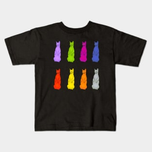 Colorful Cats Standing Up Kids T-Shirt